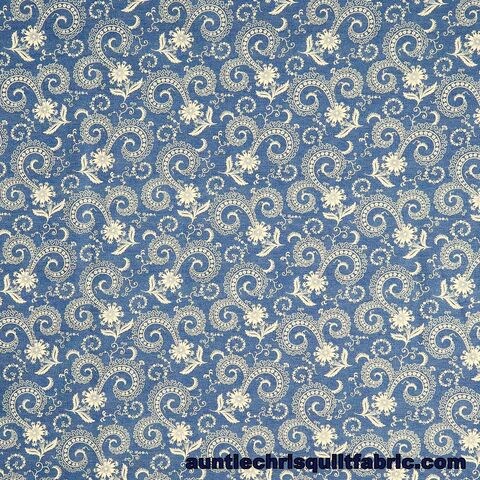 Cotton,Quilt,Fabric,Floral,BANDANA,BLISS,SWIRLS,DENIM,,quilt backing, dresses, quilt fabric,cotton material,auntie chris quilt,sewing,crafts,quilting,online fabric,sale fabric