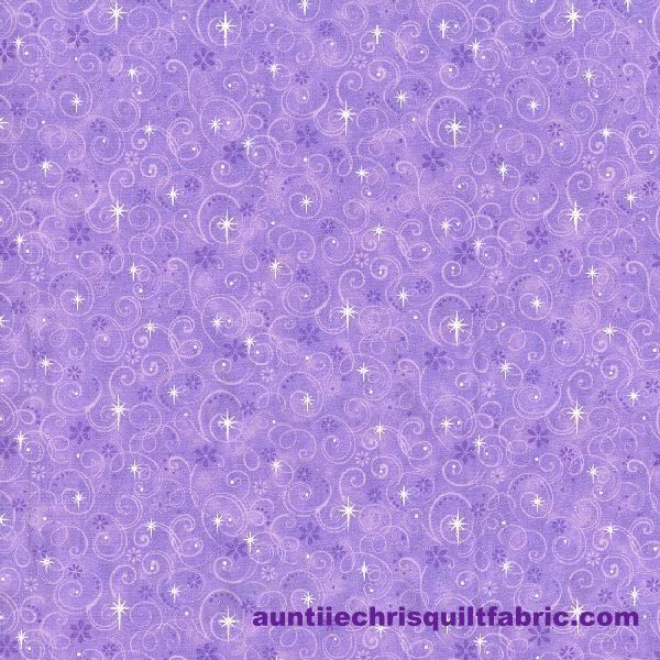 Fat Quarter Shop Cotton Fabric Pre Cut Fat Quarter Make Believe Glitter Swirls Purple - product images  of 
