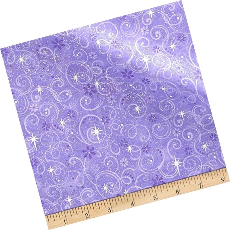 Fat Quarter Shop Cotton Fabric Pre Cut Fat Quarter Make Believe Glitter Swirls Purple - product images  of 
