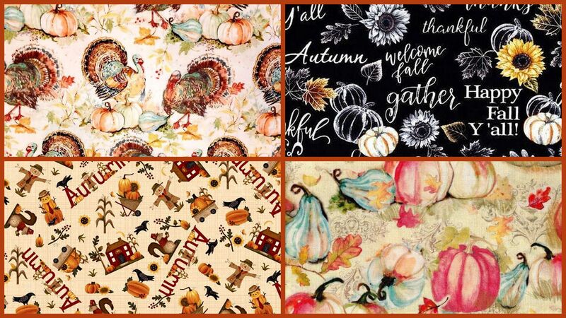 Cotton Quilt Fabric Autumn Harvest Bounty Coordinated Fat Quarter Medley  - product images  of 