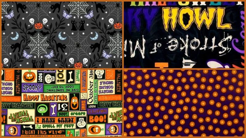 Cotton Quilt Fabric Halloween Haunting Coordinated Fat Quarter Medley - product image
