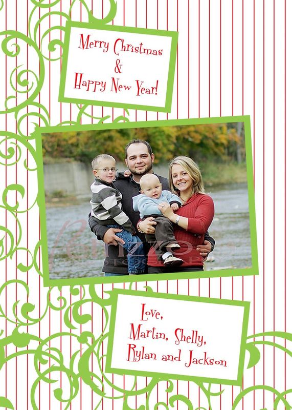 Christmas Pinstripes - Holiday Photo Card - product images
