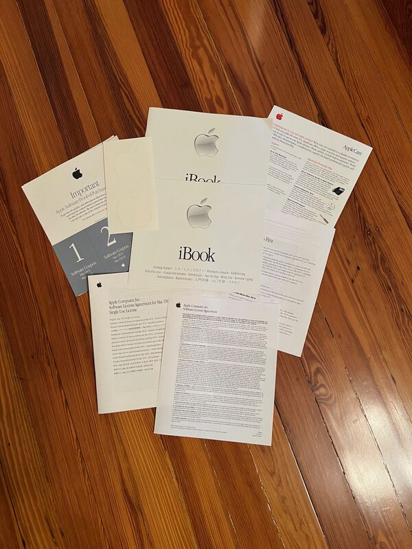 Vintage Apple iBook G3 M6497 Laptop – 500MHz PowerPC, Mac OS X, Original Box, Yo-Yo Charger &amp; AV Adapter – Tested Working Collector Bundle - product images  of 