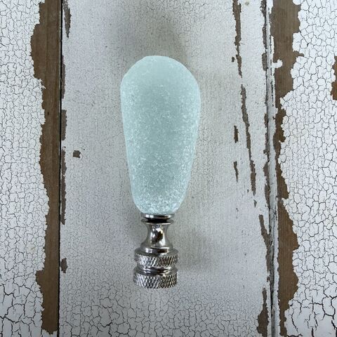 Sea,Glass,Stone,Lamp,Finial,Tall,Home_Decor,Fixture,finial,glass,hardware,recycled_glass,sea glass,beach glass