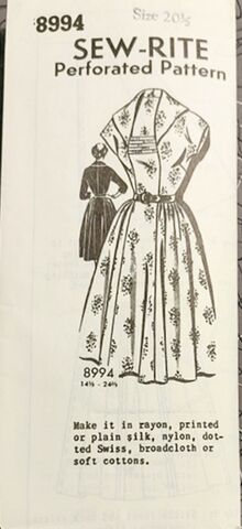 Vintage,1950s,Sewing,Pattern,For,A,Fit,And,Flare,Large,Size,Dress,2,Style,Sleeves,Bust,39,#8994,1950s fit and flare large size sewing pattern, sew rite 1950s vintage dress pattern large size, vintage 1950s large size sewing patterns, 1950s vintage patterns another time vintage apparel, 1950s fit and flare dress, 1950s day dress, 1950s large plus siz