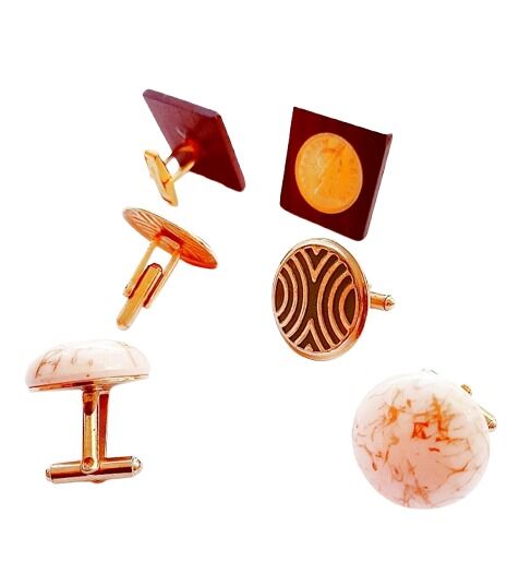Vintage 1960s Assorted Styles Of Large Cuff Links Set Group Of Three  - product images  of 