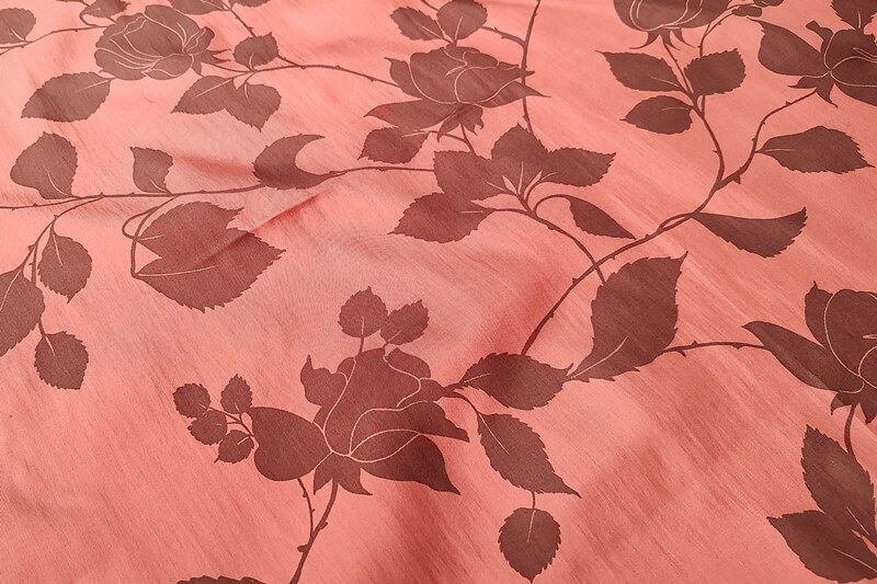 Large 1950s Vintage Copper Rust Designer Scarf With Brown Roses Flowers Signed Jacqmar - product images  of 