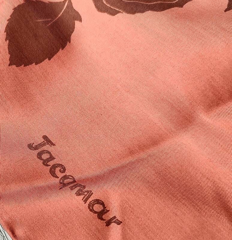 Large 1950s Vintage Copper Rust Designer Scarf With Brown Roses Flowers Signed Jacqmar - product images  of 