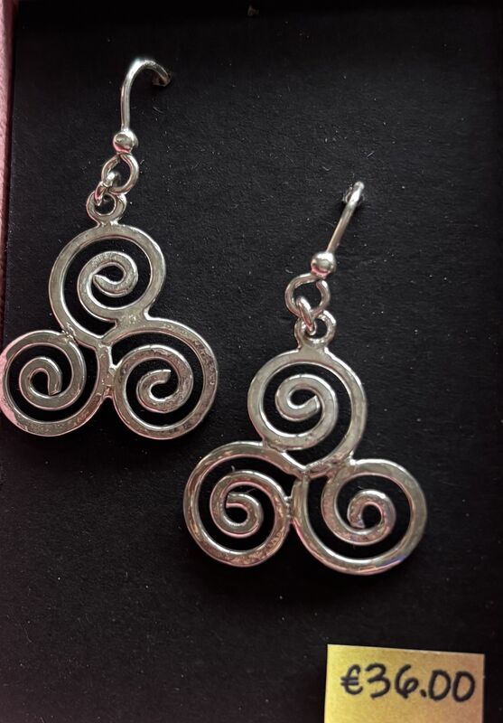 Triple Spiral Earrings Silver Forget-Me-Knot - product images