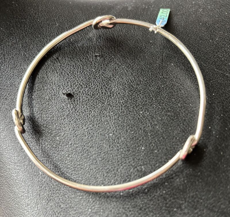 Forgetmeknot five knot silver bangle - product image  