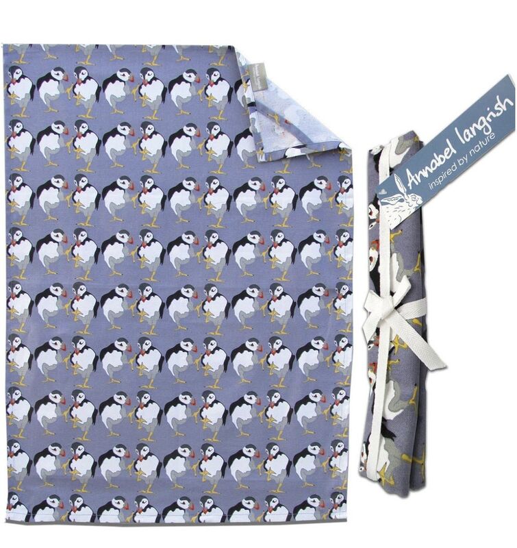 Annabel-Langrish-Dancing-Puffins-Tea-Towel - product images