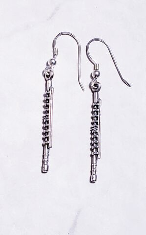 Flute,Jewelry,flute earrings, flute jewelry, flute necklace, Sterling silver