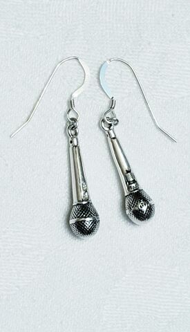 Microphone,Earrings,Sterling,microphone earrings, sterling silver, microphone jewelry