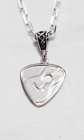 Guitar,Pick,Necklace-Acoustic,sterling,silver, guitar,pick,guitar,necklace