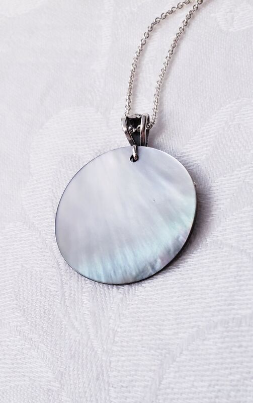 Bass Clef Necklace- Abalone  - product images  of 