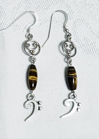 Bass,Clef,Earrings-Tiger,Eye,bassclefearrings, dainty-bass-clef, sterlingsilver