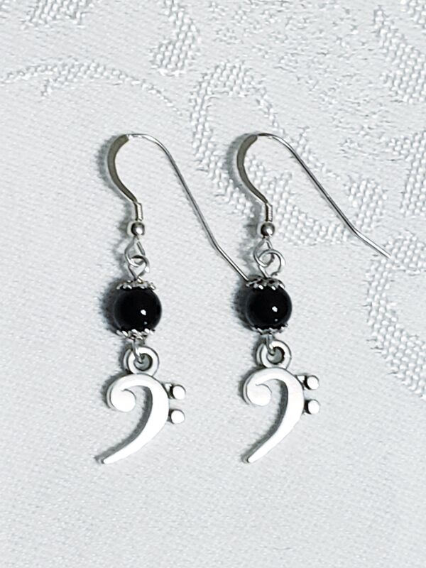Bass Clef Earrings- Onyx - product images  of 