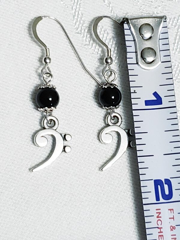 Bass Clef Earrings- Onyx - product images  of 