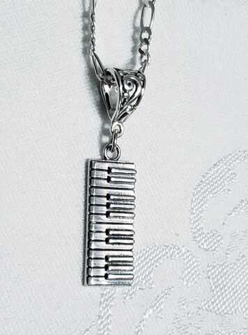 Keyboard,Necklace,piano, necklace, sterling silver, keyboard, jewelry