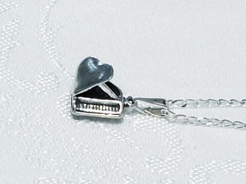 Piano,Necklace,piano, necklace, sterling silver, keyboard, jewelry