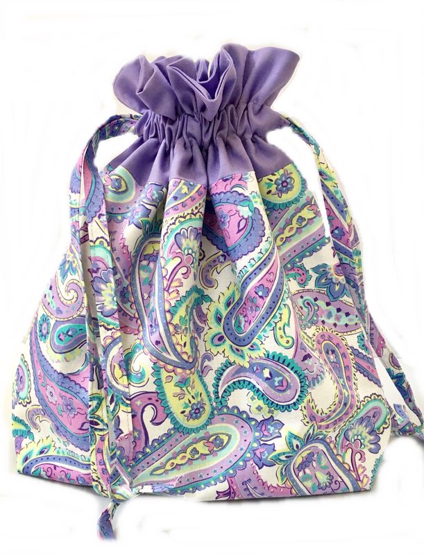 Large Paisley Drawstring Project Bag - product images  of 