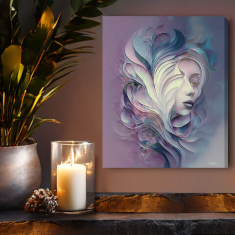 Goddess,Art,Canvas,Print,with,Positive,Energy,and,Meaningful,Symbolism,-,Gaia,pastel abstract art stretched canvas print, contemporary artwork, goddess painting decor, wall art, nature art, primal painter, energy art, visionary art, digital painting, Zen, yoga room, meditation, spiritual art, wall decor, ocean sea, wat