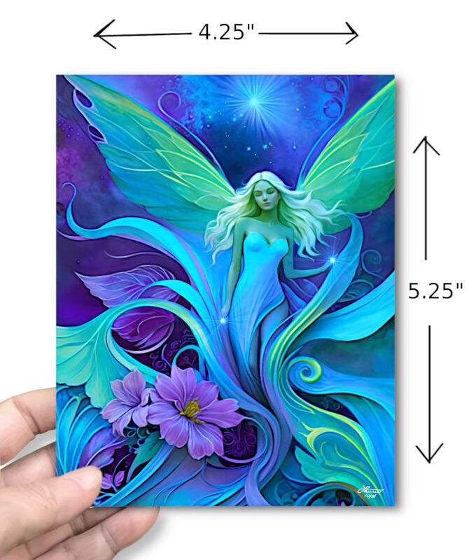 Flower Fairy Collectible Story Card, Mystical Fantasy Art Greeting Card - product images  of 