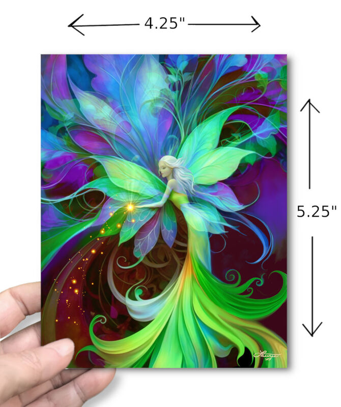 Floral Fairy Collectible Story Card, Art Nouveau Fantasy Art Notecard - product images  of 