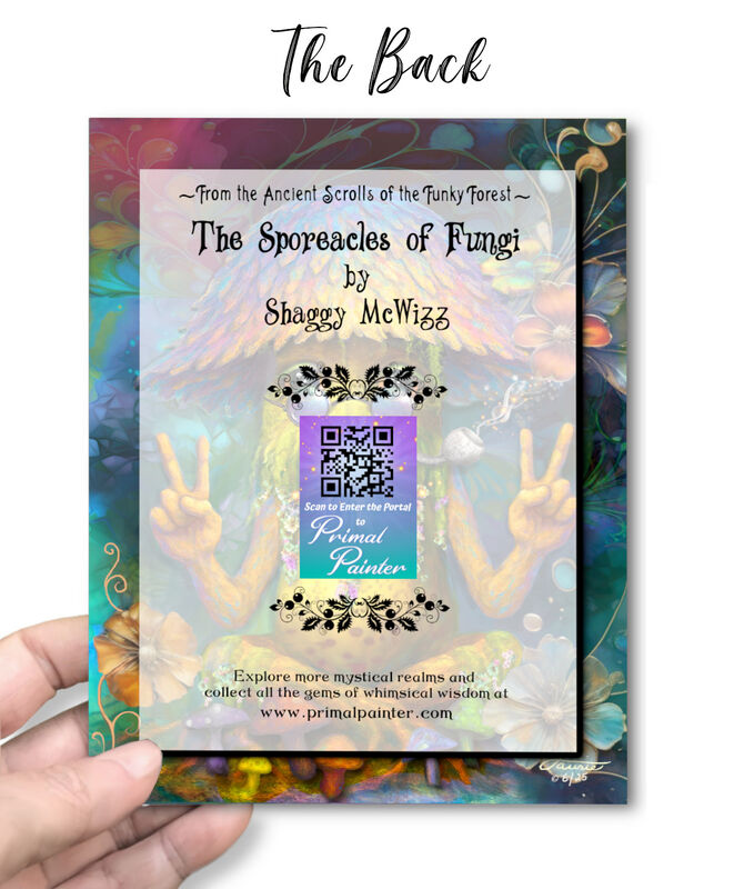 Funny Hippie Mushroom Greeting Card – Shaggy McWizz, Funky Forest Sporeacles Collection - product images  of 