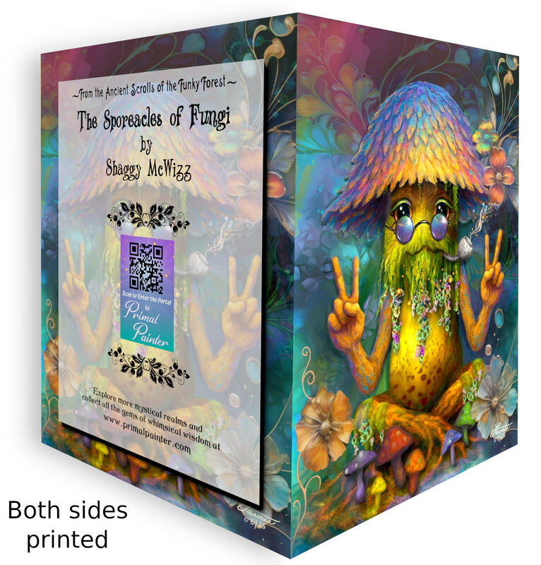 Funny Hippie Mushroom Greeting Card – Shaggy McWizz, Funky Forest Sporeacles Collection - product images  of 