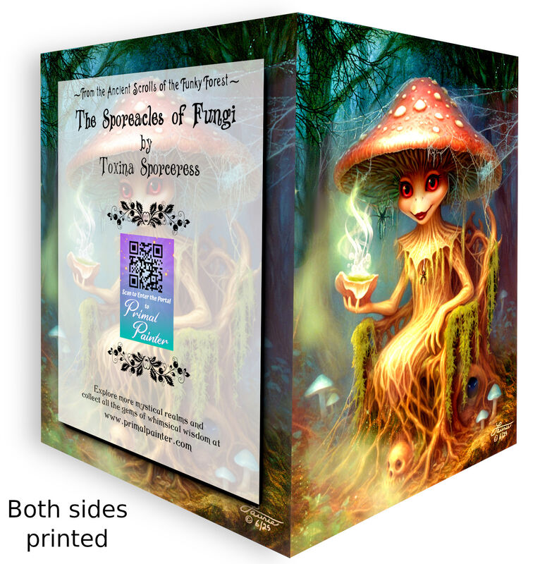 Haunted Mushroom Greeting Card – Toxina Sporceress, Collectible Forest Art by Primal Painter - product images  of 