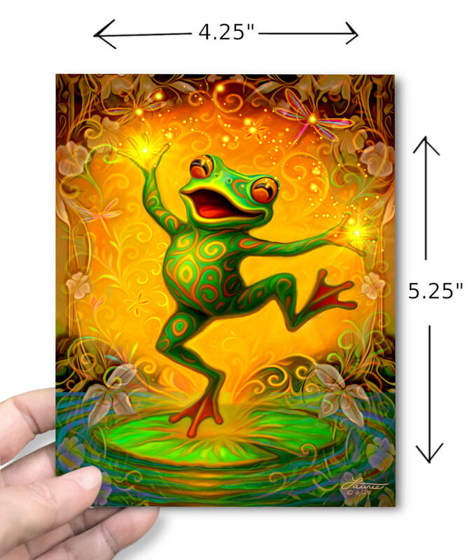 Whimsical Dancing Frog Art Greeting Card, Fun Forest Wisdom - product images  of 