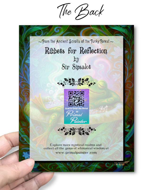 Frog Art Hot Tub Greeting Card, Sir Sipsalot Frog Guru Notecard by Primal Painter - product images  of 