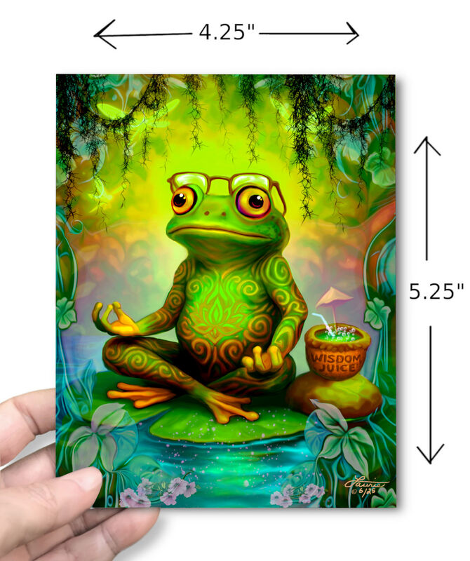 Frog with Glasses Meditation Greeting Card, Funny Notecard for Yoga Gift - product images  of 