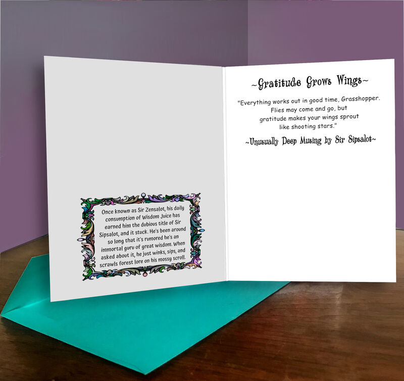 Serene Frog Meditation Greeting Card, Gratitude Notecard from the Funky Forest  - product images  of 