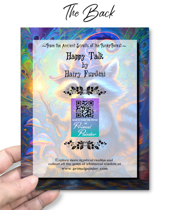 Raccoon Wizard Art Greeting Card, Magical Animal Art Notecard - product images  of 
