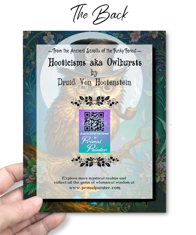 Judgmental Owl Art Greeting Card, Forest Fantasy Artwork Notecard - product images  of 