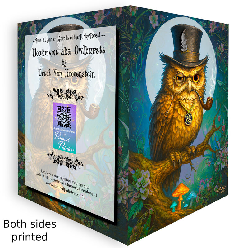 Judgmental Owl Art Greeting Card, Forest Fantasy Artwork Notecard - product images  of 