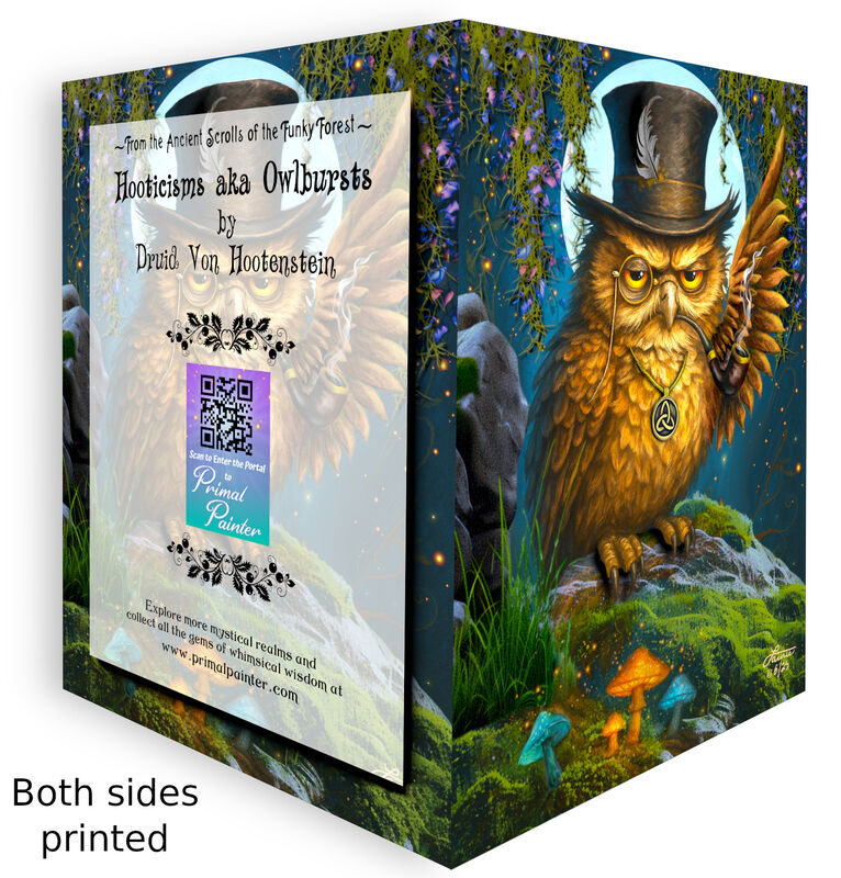 Whimsical Owl Art Greeting Card, Chakra Decree Notecard - product images  of 