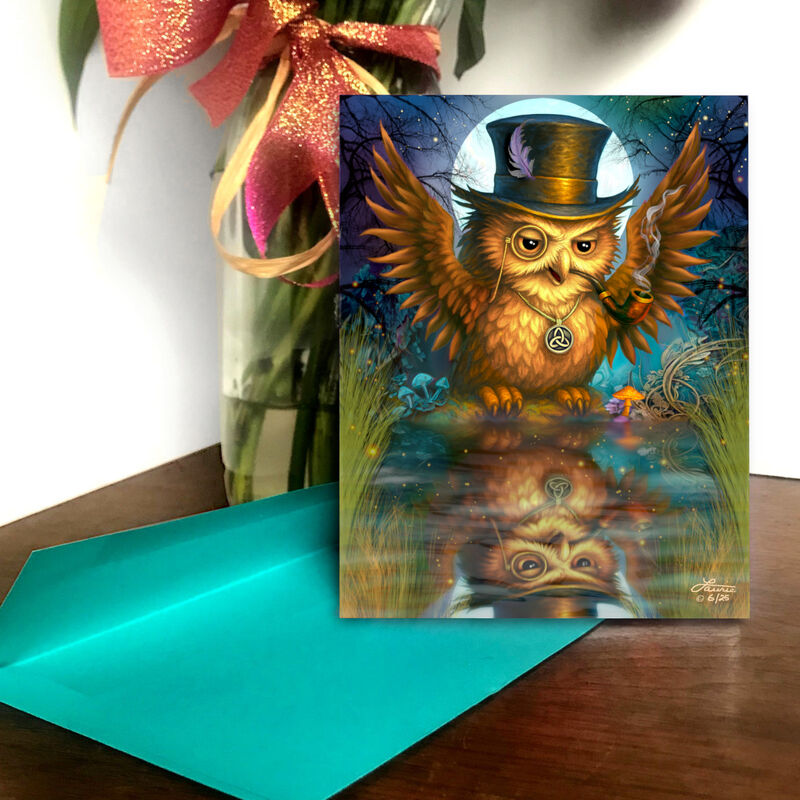 Arrogant Owl Art Greeting Card, Affirmation Advice Notecard - product images  of 