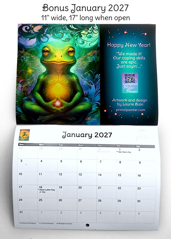 2026 Illustrated Wall Calendar, Funny Animal Mystics with Quotes - product images  of 