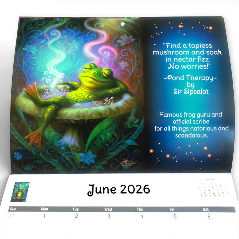 2026 Illustrated Wall Calendar, Funny Animal Mystics with Quotes - product images  of 