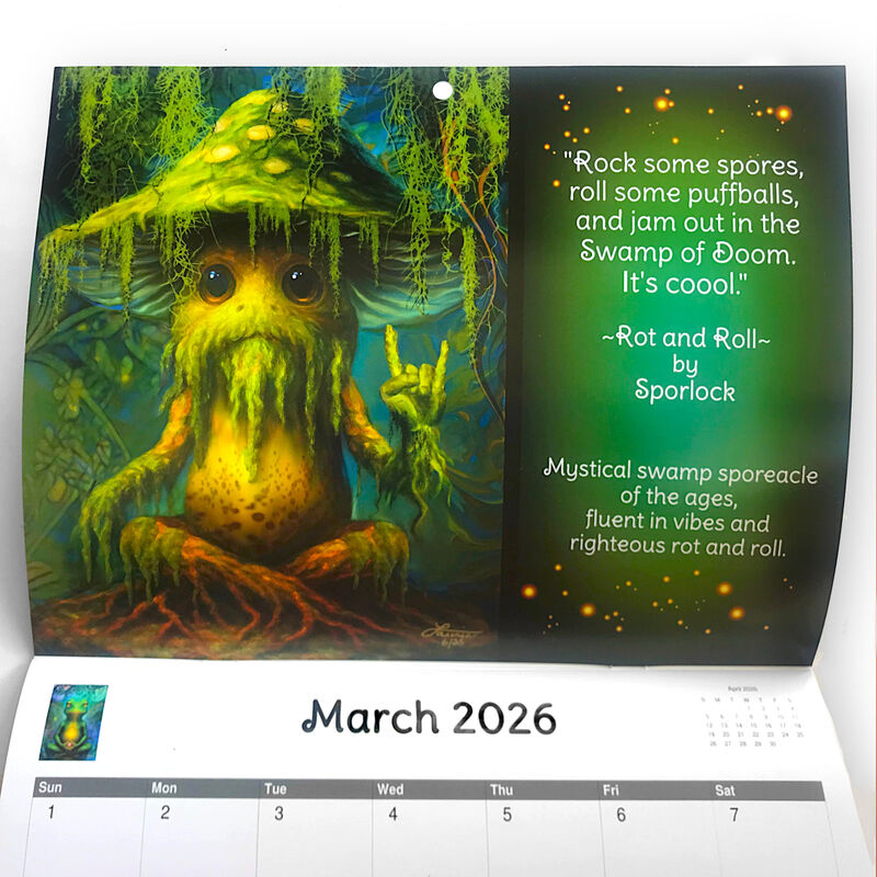 2026 Illustrated Wall Calendar, Funny Animal Mystics with Quotes - product images  of 