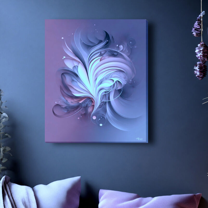 Abstract Purple Modern Art Canvas Print with Symbolism called "Twilight" by Primal Painter, Contemporary Decor - product images  of 