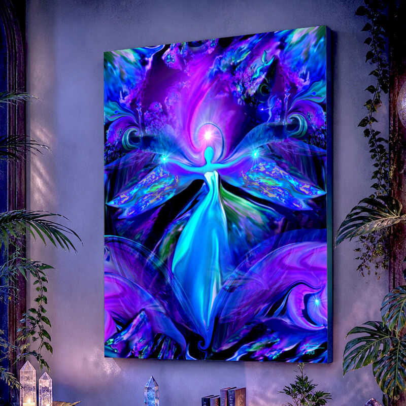 Stretched Canvas Print, Purple Chakra Angel Decor - "The Seer" - product images  of 