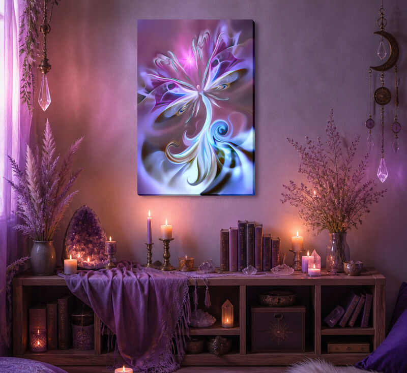 Ethereal Purple Angel Art Canvas Print, Metaphysical Energy Art - "Serendipity" - product images  of 