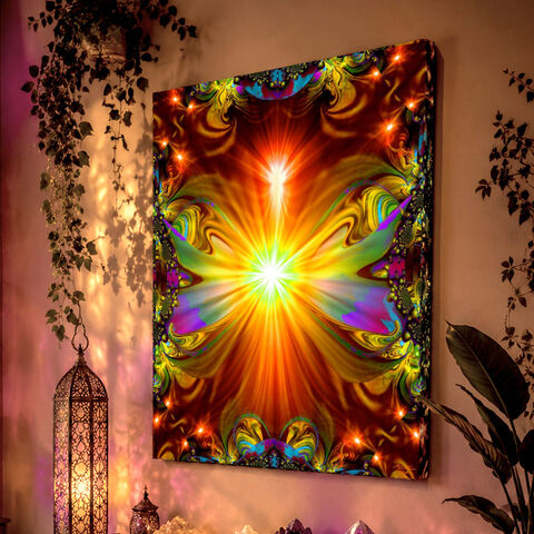 Abstract,Art,Stretched,Canvas,Print,,Orange,Starburst,Wall,Decor-,Light,Being, nursery art, chakra angel art, stretched canvas print, reiki art, fantasy art, psychedelic, energy art, chakra, reiki healing, reiki energy, chakra art, spiritual healing, Primal Painter