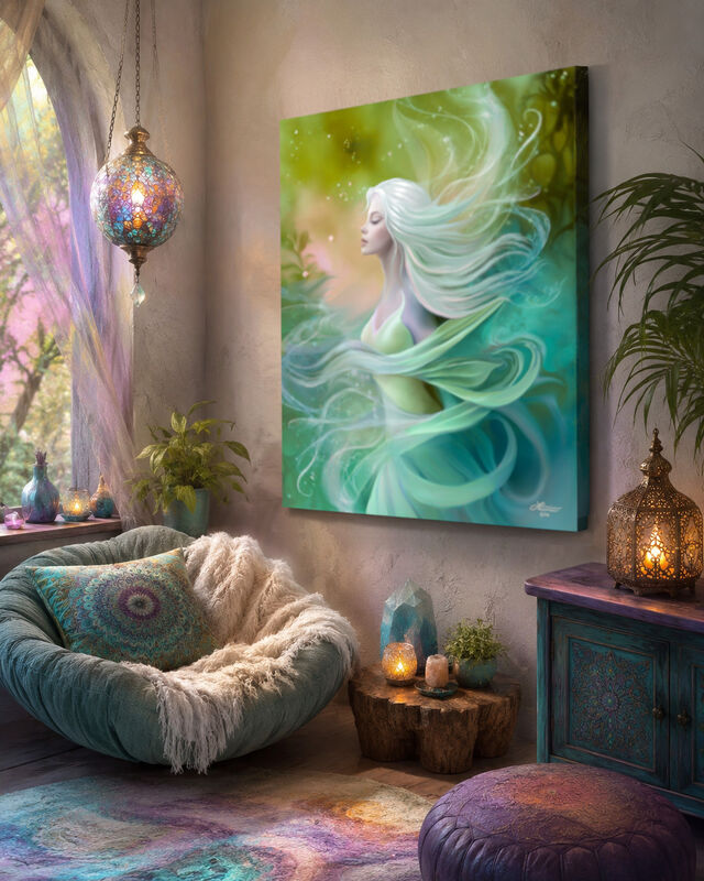 Goddess Wall Art Print, Fantasy Meditation Decor, Symbolism -"Mystrielle" - product images  of 