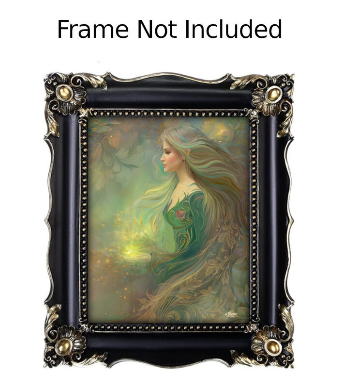 Goddess Wall Art Print, Lightbringer Fantasy Artwork -"Elowen of the Woodland Realm" - product images  of 
