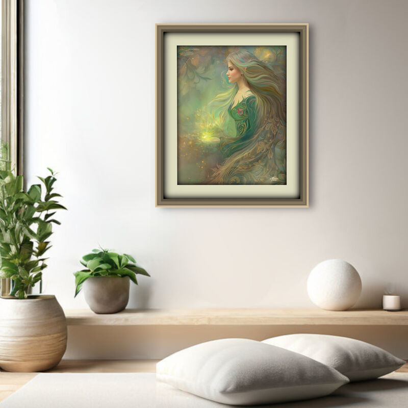 Goddess Wall Art Print, Lightbringer Fantasy Artwork -"Elowen of the Woodland Realm" - product images  of 